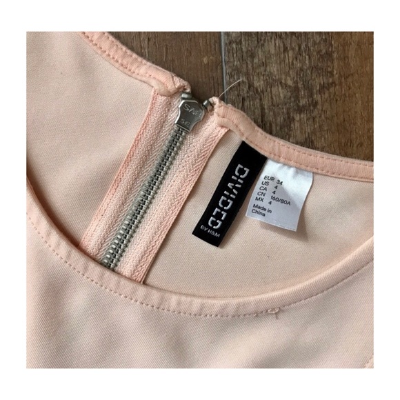H&M DIVIDED Baby Pink Mini Skater Dress- Size 4 - Picture 4 of 7